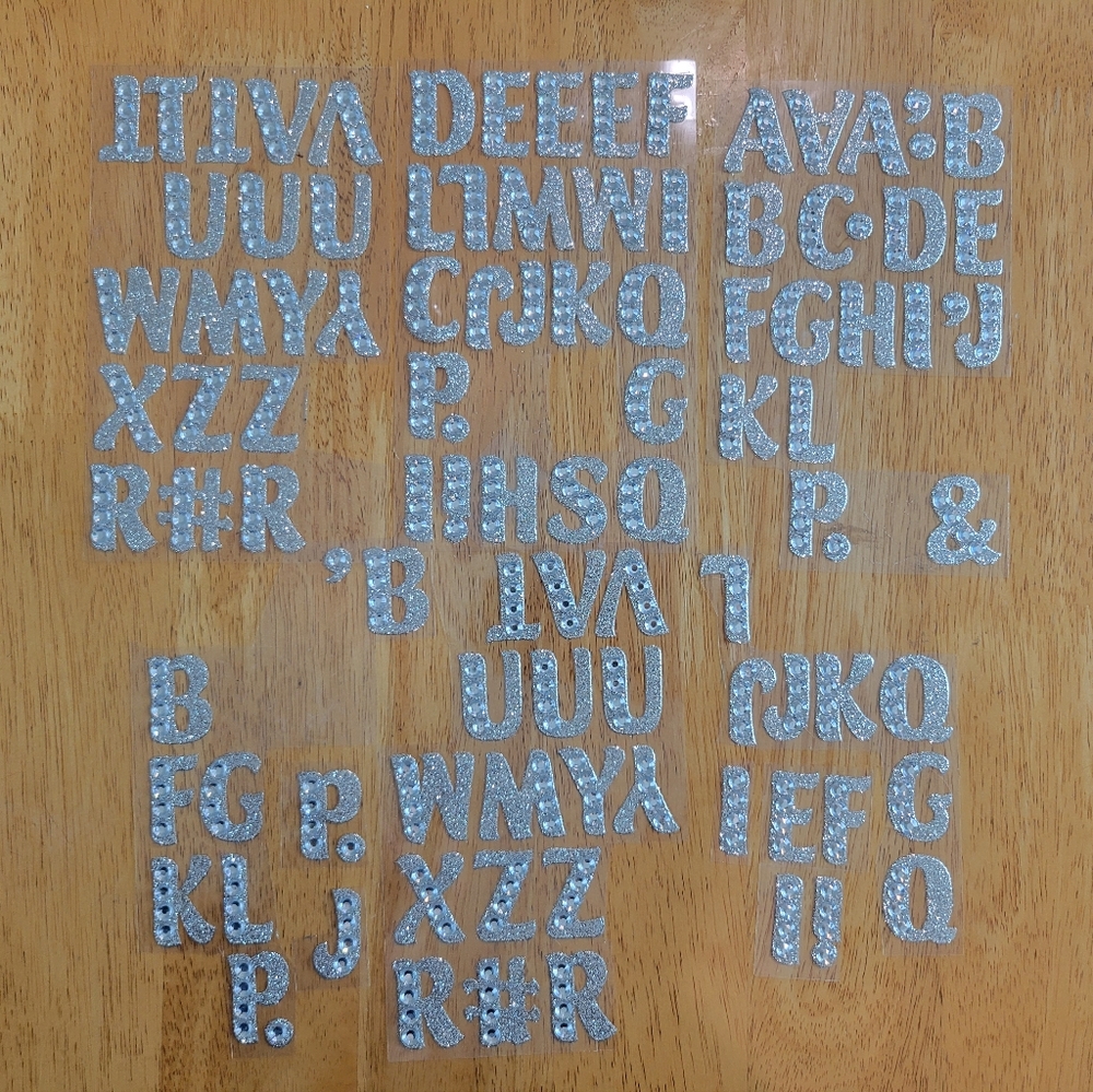 Glitter and bling craft letter stickers
